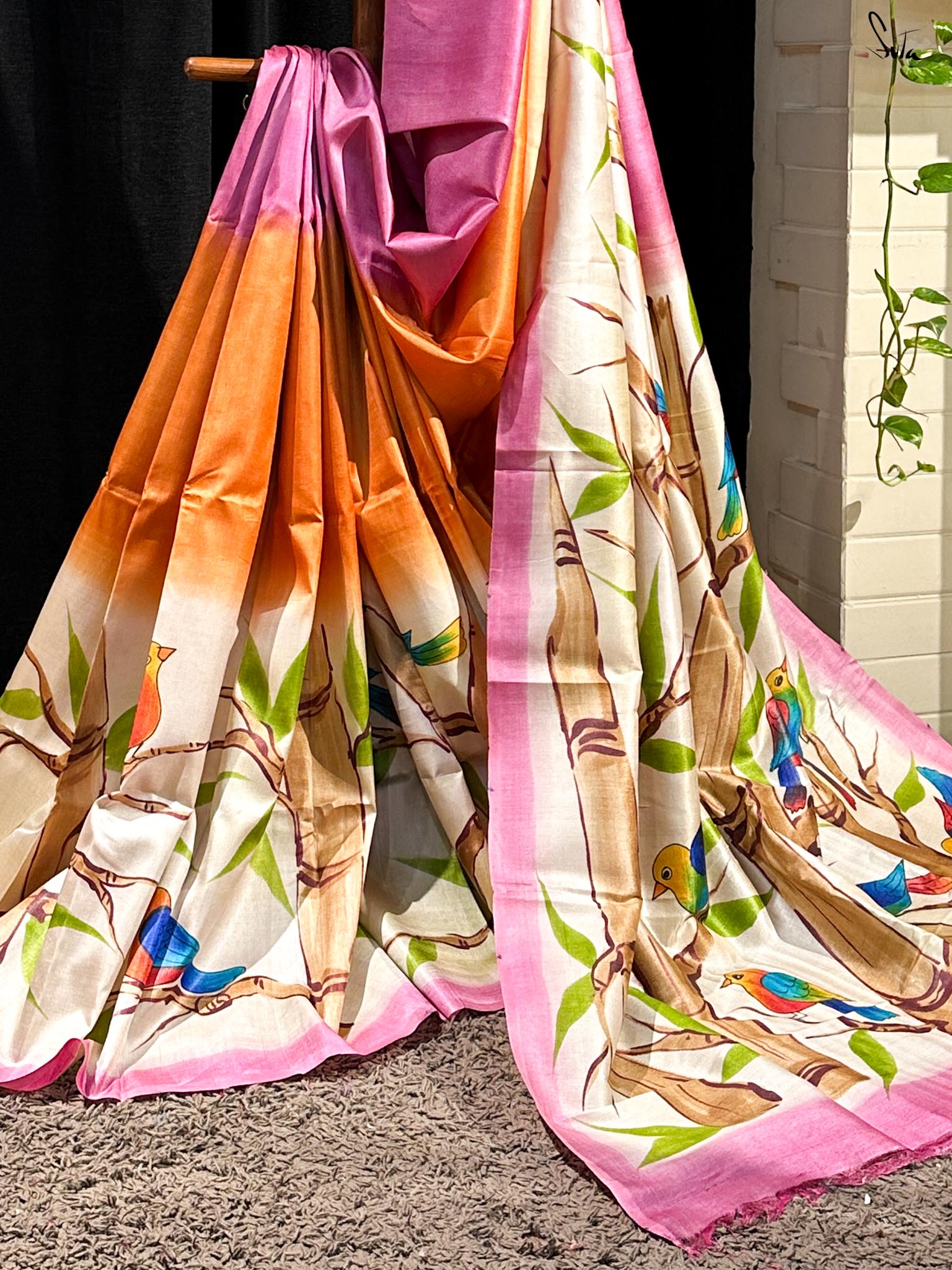Morbagh Ki Mehfil (Hand Painted Pure Silk Saree)