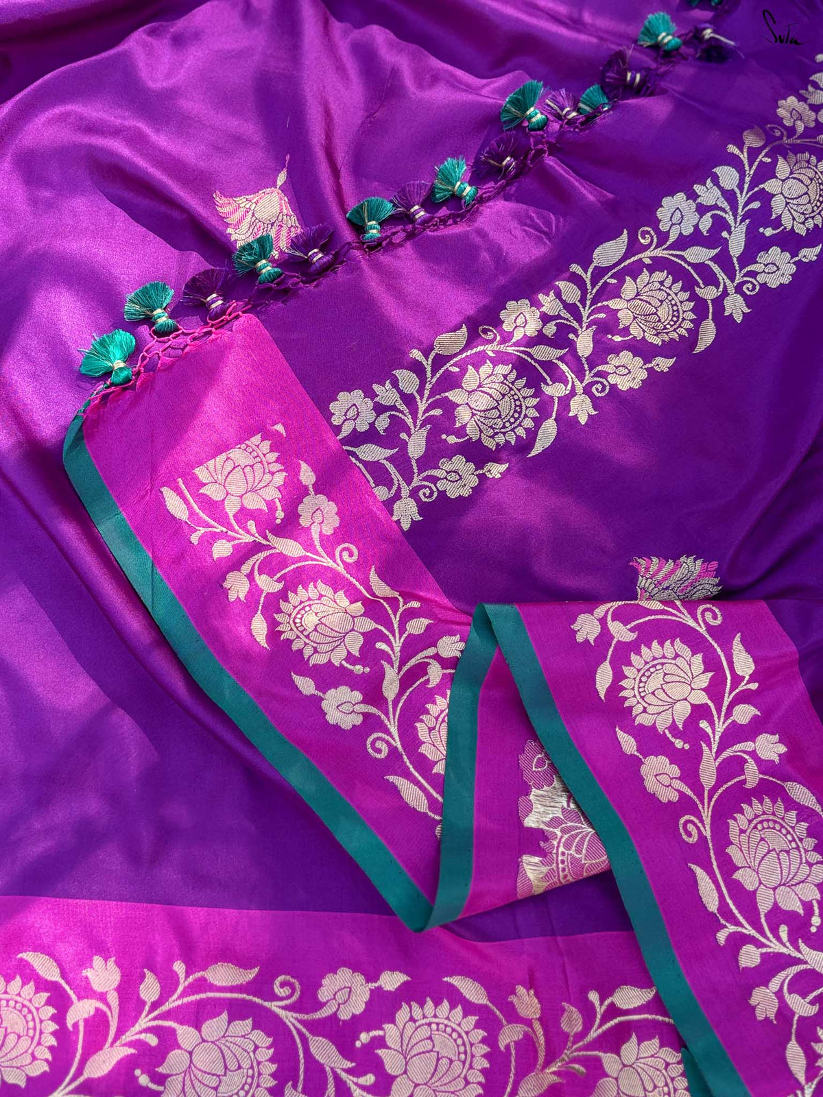 Panchganga Purple Banarasi Saree