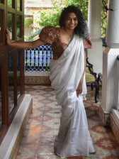 Off white Mul Saree - suta